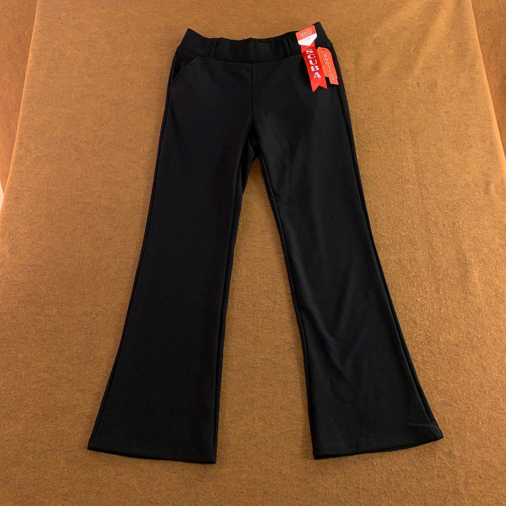 Maze Collection Womens 1X Black Scuba Levanta Cola Bootcut Pants NWT